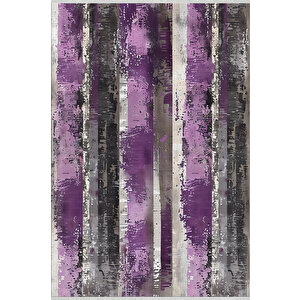 Pembe Ve Bordo Damask Halı – Eskitilmiş Desen – Makinede Yıkanabilir, Tüy Tutmaz, Pamuk Dokuma Tabanlı 160x180 cm