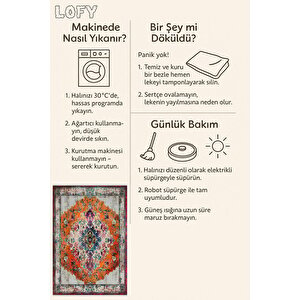 Turuncu Patchwork Halı – Renk Patlaması Ve Canlı Desenlerle Dinamik Görünüm – Makinede Yıkanabilir, Tüy Tutmaz, Pamuk Dokuma Tabanlı