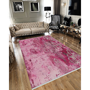 Barok Desenli Gül Pembe – Yıkanabilir, Pamuk Dokuma, Tüy Tutmaz, Evcil Hayvan Dostu 80x150 cm