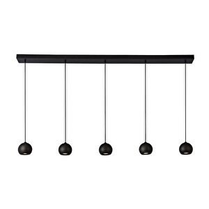 Masa Üstü 5 Li Led Avize Siyah Led Spot Bar Ve Tezgah Üstü Led Avize Panasonıc Günışığı Ampullü
