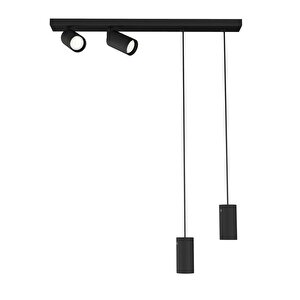 Masa Üstü 4 Lü Led Avize Siyah Led Spot Bar Ve Tezgah Üstü Led Avize Panasonıc Günışığı Ampullü