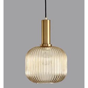 Rustik Dekoratif Metal Modern Bal Opal Camlı Tekli  Avize Çap:20