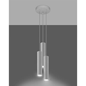 Retro Metal Beyaz 3 Lü Modern Spor Led Spot Avize Beyaz Ampullü