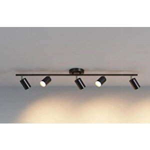 Metal Modern 5 Li Siyah Led Spot Avize Günışığı Ampullü