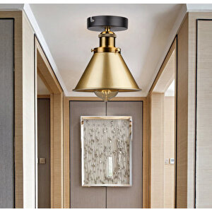 Rys Retro Metal Tavan Plofyoner Gold Dekotatif Rustik Avize Çap:17 Cm