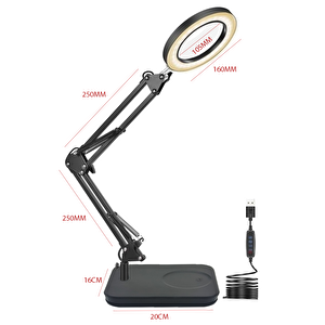 Microcase Masa Üstü Büyüteç Ayarlanabilir Işıklı Tamir Hobi Güzellik Merkezi 160mm 5x Siyah - Al5259
