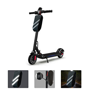 Taşınabilir Su Geçirmez 3 Bölmeli Geniş İç Hacimli Flaşörlü Scooter Bisiklet Çantası Al4249 Siyah