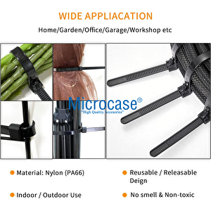 Microcase Yeniden Kullanılabilir Bağcık Kablo Eşya Sabitleme Düzenleme Bağı 30cm 20 Adet - Al5255