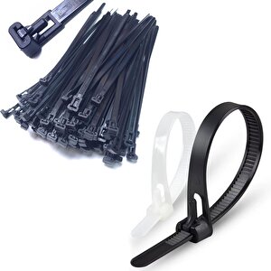 Microcase Yeniden Kullanılabilir Bağcık Kablo Eşya Sabitleme Düzenleme Bağı 30cm  5 Adet - SİYAH AL5255