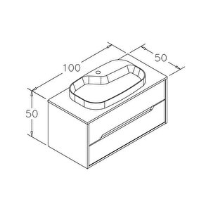 Orka Galia 100 Cm Lidya Banyo Dolabı Alt Modül Ve Lavabo