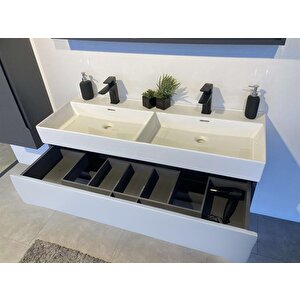 Orka Malta 120 Cm Beyaz Banyo Dolabı Alt Modül Ve Lavabo