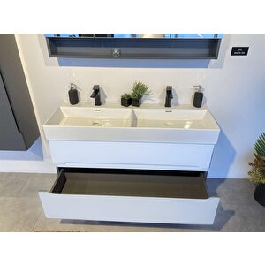 Orka Malta 120 Cm Beyaz Banyo Dolabı Alt Modül Ve Lavabo
