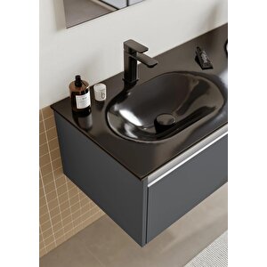Orka Lisbon 130 Cm Antrasit Banyo Dolabı Alt Modül Ve Lavabo