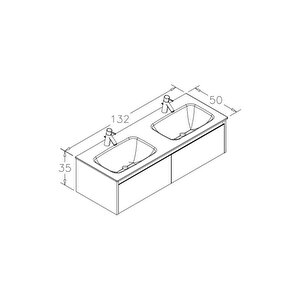 Orka Lisbon 130 Cm Antrasit Banyo Dolabı Alt Modül Ve Lavabo