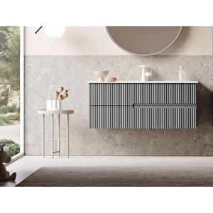 Moonlight 90 Cm Gri Banyo Dolabı Alt Modül Ve Lavabo