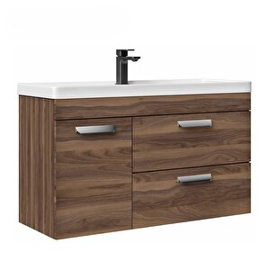 Nova 80 Cm Ceviz Banyo Dolabı Alt Modül Ve Lavabo
