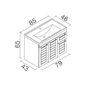 Orka Perge 85 Cm Beyaz Banyo Dolabı Alt Modül Ve Lavabo