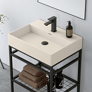 Capetown 60 Cm Bej Banyo Dolabı Alt Modül Ve Lavabo