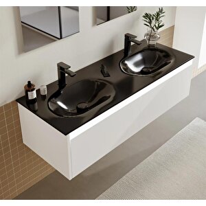 Lisbon 130 Cm Beyaz Banyo Dolabı Alt Modül Ve Lavabo