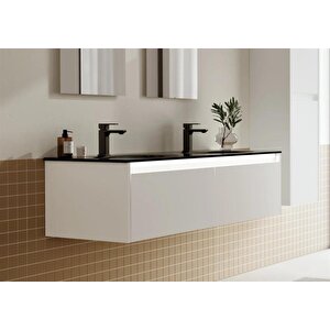 Lisbon 130 Cm Beyaz Banyo Dolabı Alt Modül Ve Lavabo