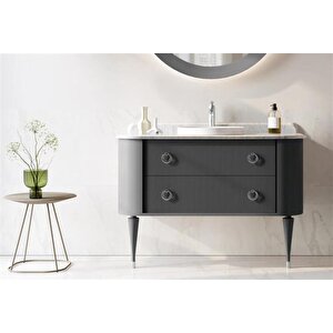 Felice 100 Cm Siyah Banyo Dolabı Alt Modül Ve Lavabo