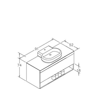 Knidos 90 Cm Beyaz Banyo Dolabı Alt Modül Ve Lavabo