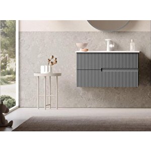 Moonlight 90 Cm Gri Banyo Dolabı Alt Modül Ve Lavabo