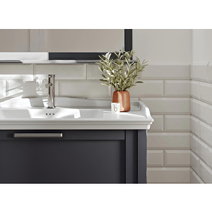 Bastle 100 Cm Antrasit Banyo Dolabı Alt Modül Ve Lavabo