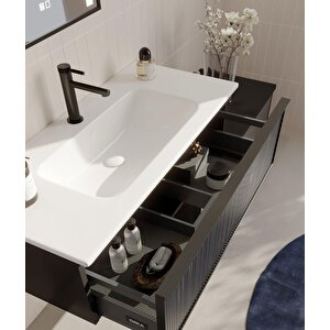 Urban 80 Cm Gri Füme Banyo Dolabı Alt Modül Ve Lavabo