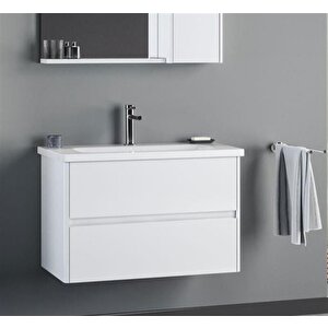Duden 80 Cm Beyaz Banyo Dolabı Alt Modül Ve Lavabo