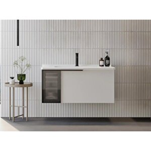 Pure 100 Cm Beyaz Banyo Dolabı Alt Modül Ve Lavabo