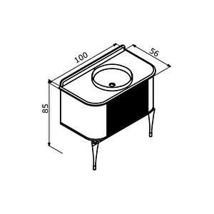 Orka Felice 100 Cm Pudra Banyo Dolabı Alt Modül Ve Lavabo