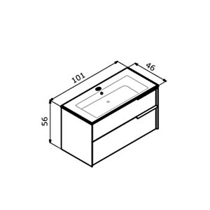 Novento 100 Cm Cabana Banyo Dolabı Alt Modül Ve Lavabo