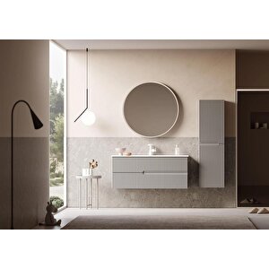 Orka Moonlight 90 Cm Vizon Banyo Dolabı Alt Modül Ve Lavabo