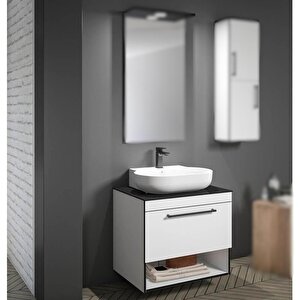 Knidos 70 Cm Beyaz Banyo Dolabı Alt Modül Ve Lavabo