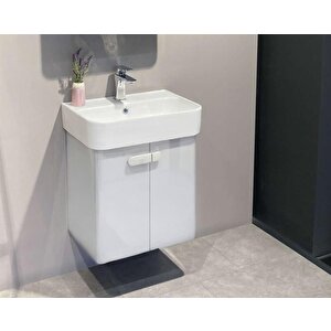 Orbit 55 Cm Beyaz Banyo Dolabı Alt Modül Ve Lavabo