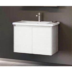Duden 60 Cm Beyaz Kapaklı Banyo Dolabı Alt Modül Ve Lavabo