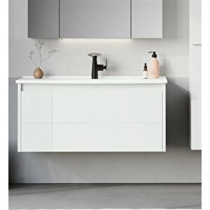 Likya 80 Cm Beyaz Banyo Dolabı Alt Modül Ve Lavabo