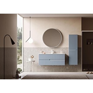 Moonlight 90 Cm Mavi Banyo Dolabı Alt Modül Ve Lavabo