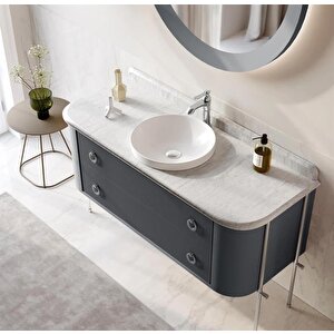 Felice 140 Cm Antrasit Banyo Dolabı Alt Modül Ve Lavabo