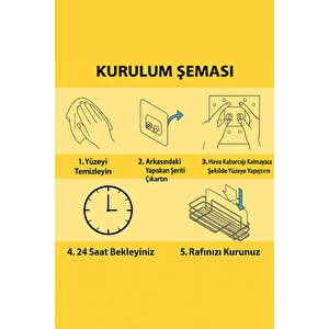10 Adet 7x7cm Yedek Süper Güçlü Yapışkanlı Askı, 20kg Banyo - Mutfak Raf Tutucu Sticker, Delmesiz