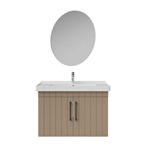 D20.ld.080.kpk.clk D20 80 Cm Banyo Dolabı Ve Yuvarlak Ayna Takım Dafne