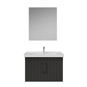 D20.ld080.kpk.clk D20 80 Cm Banyo Dolabı Ve Düz Ayna Takım Antrasit