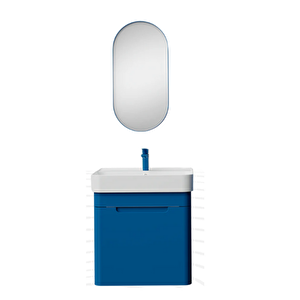 Co0060.42 Colorit Çekmeceli Lavabo Dolabı 60 Cm Ve Oval Ayna Ocean