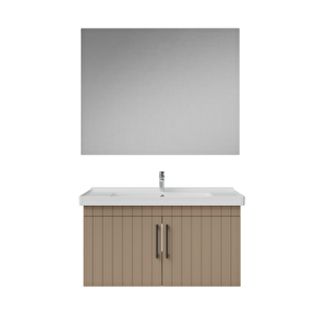 D20.ld.0100.kpk.clk D20 100 Cm Banyo Dolabı Ve Düz Ayna Takım Dafne
