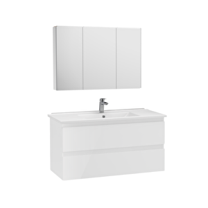 Ad0100.10.pb Alinda 100 Cm Lavabo Dolaplı Ve Aynalı Dolap Takımı Parlak Beyaz