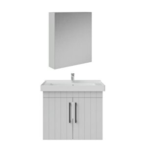 D20.ld065.kpk.clk D20 65 Cm Banyo Dolabı Ve Aynalı Dolaplı Takım Mat Beyaz