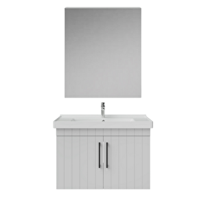 D20.ld080.kpk.clk D20 80 Cm Banyo Dolabı Ve Düz Ayna Takım Beyaz