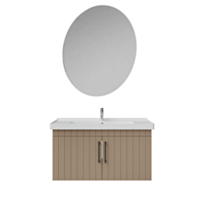 D20.ld.0100.kpk.clk D20 100 Cm Banyo Dolabı Ve Yuvarlak Ayna Takım Dafne