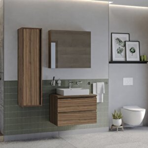 Ad060.10.ng Alinda 60 Cm Lavabo Dolaplı Ve Aynalı Dolap Takımı Naturel Çam